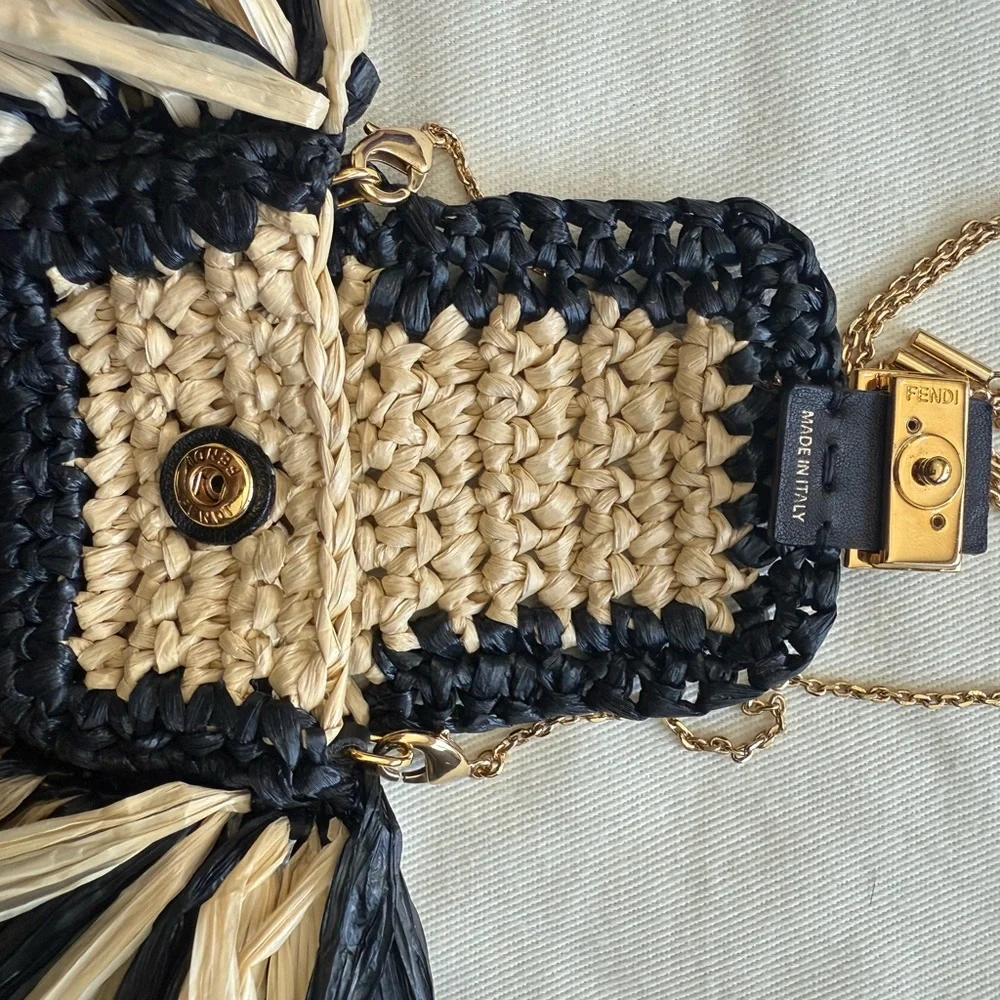 Fendi Black and Tan Fringe Mini Bag - Picture 4 of 10